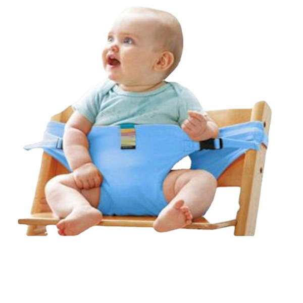 Foldbar Bærbar Spisestol Sikkerhedssele Beskyttende Spænde Bælte Til Baby Og Småbørn (Blå)