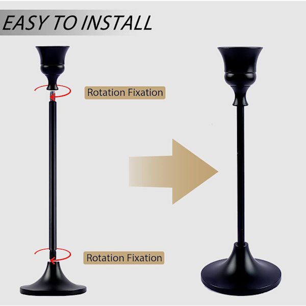 3-delad ljusstake, ljusstake, konisk ljusstake, retromodern dekoration, ljusstake, lång ljusstake, öppen spis, festrestaurang