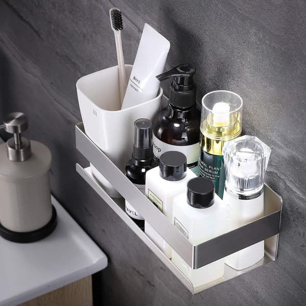 Badeværelseshylde Selvklæbende Bruseorganisator Rustfrit Stål Brusehylde Shampoo Holder
