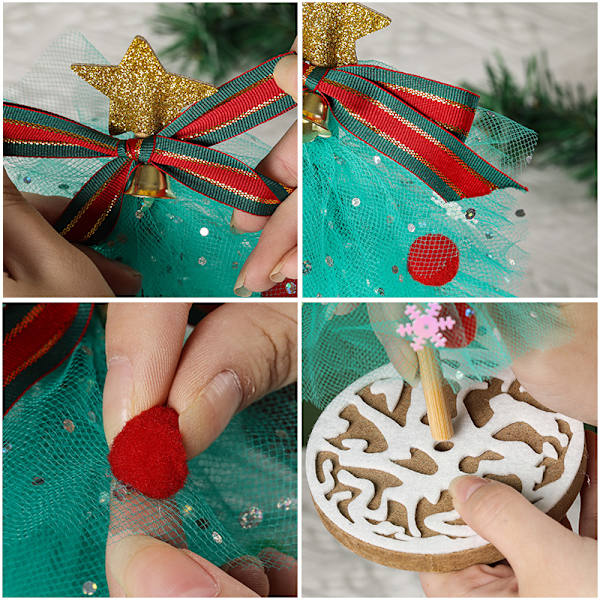 2 förpackningar 17" stora julstrumpor, 3D plysch Santa Swedish Gnome Julstrumpor Juldekorationer för Xmas Tree Fireplace (Xmas-2)