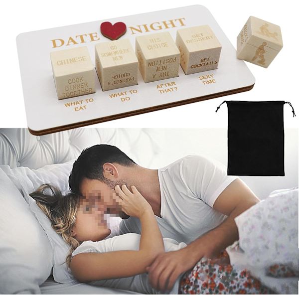Date Night Terning, Morsomt Par Terningespill, Bærbar Par Tre Terningesett For Voksne Kvinner Menn Mann Kjæreste Kjæreste Jul Valentinsdag