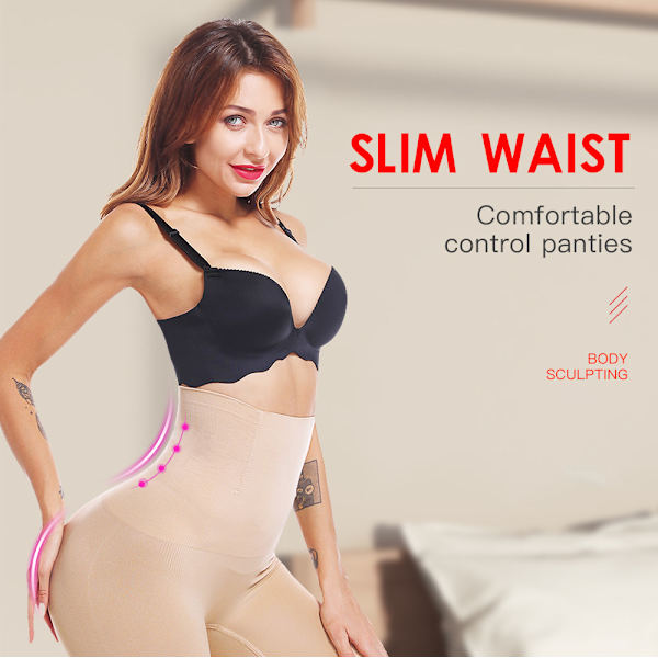 Muotoilevat shortsit korkealla vyötäröllä ja saumattomalla designilla, jotka antavat vatsan hallintaa ja kompressiota pakaroiden kohottamiseen ja muotoiluun, alusvaatteet shapewear（Vaaleanbeige） 4XL