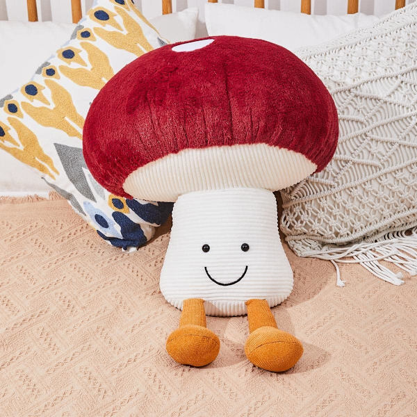 Mushroom Plyschleksak Söt svamp Mjukleksak Gosedjur Kuddar Heminredning Barnpresent Röd svamp Plyschkuddar 7,8 tum