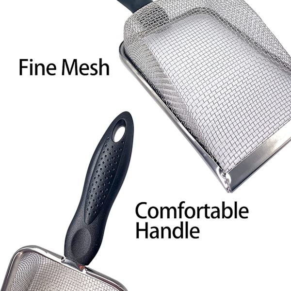 Reptilsandsubstrat i rostfritt stål Skopa Spade Sifter Mesh metall Reptilsandrengöringsmedel Scooper för sandsängar