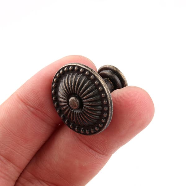 10 stk. møbelknopper, antik messing zink 25 mm til kommodeskabe