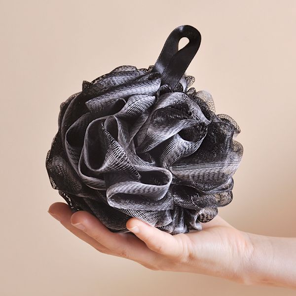 Herrsvart och vit badblomma bambu kol gradient badboll Gradvis stadig gnidningsboll 60 g (2 stycken)