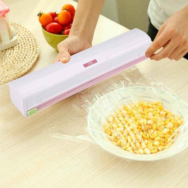 Plastfoliekutter, plastfoliedispenser med kutterfolie