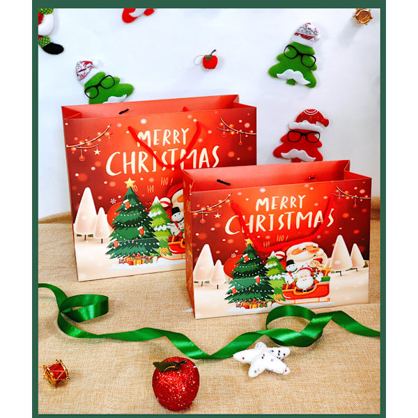 12 stycken julklappspåsar med presentpåsar presentförpackningspåsar pappershandväska