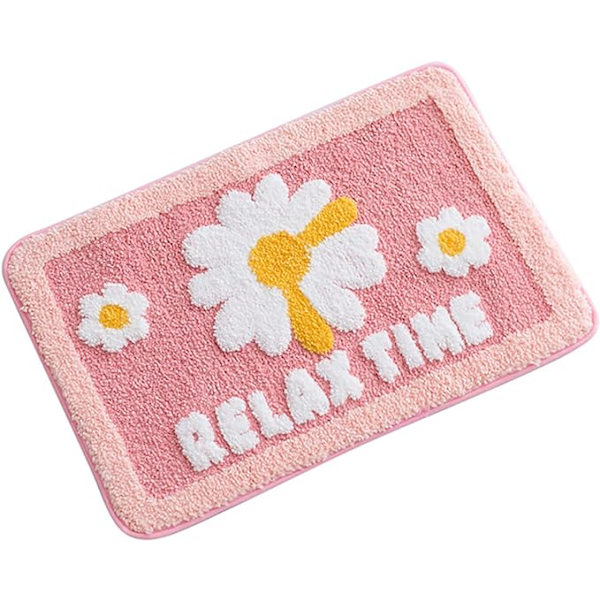 Söta badrumsmattor, extra mjuk mikrofiber dörrmatta Halkfri Tvättbar vattenabsorberande dusch Toalett Badmatta mattor Set, Dörrmatta för inomhuskök - Daisy Fl