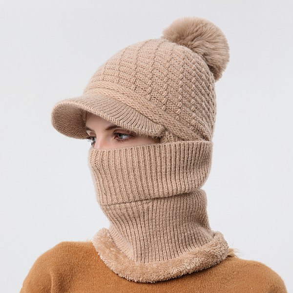 Kvinnor Män Vinter Virkad Slouch Hat Ull Stickad Beanie Baggy Varma Skidkepsar Mode，Svart black