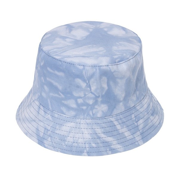 Tie Dye Bucket Hat Vändbar utomhus strandsolhatt för kvinnor, ljusblå