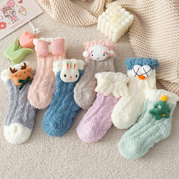 Baby Halksockar Vinter 7 Par Barn Tjocka Varma Strumpor med Grepp S