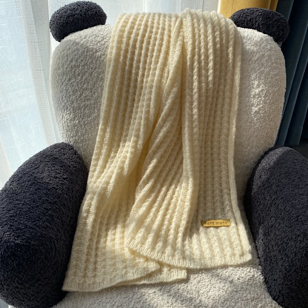 All-match koreansk version av stickad ull enfärgad scarf dam