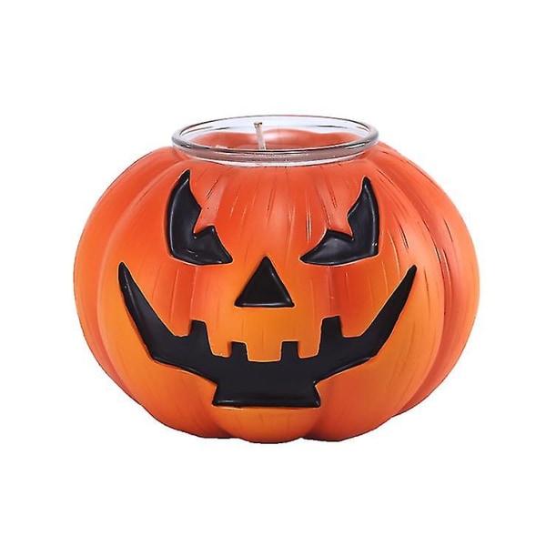 Halloween Ghost Face Pumpkin Candle Holder Candle Lamp Desktop D