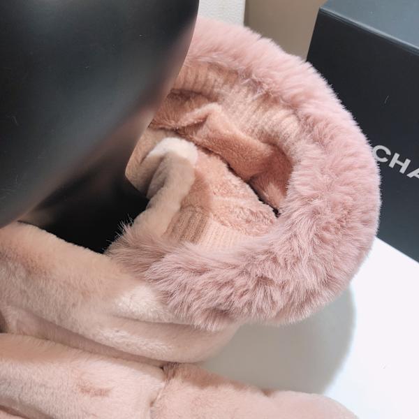 Skjerf hansker hatt myk polstret sjal kvinner vinter utendørs varme（rose） Strikket lue dame vinter varm lue lue hansker og skjerf sett Rosa