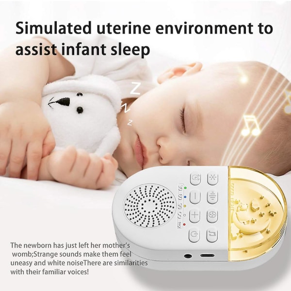 White Noise Machine Tidsinställd avstängning Sleep Instrument Nattljus med musikspelare för baby vuxen