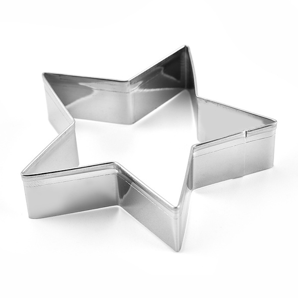 Star Cookie Cutter Set-5 st Rostfritt stål Femuddiga molds Fondantkaka Cookie Cutter Set Bakverksform-för 3d julgran