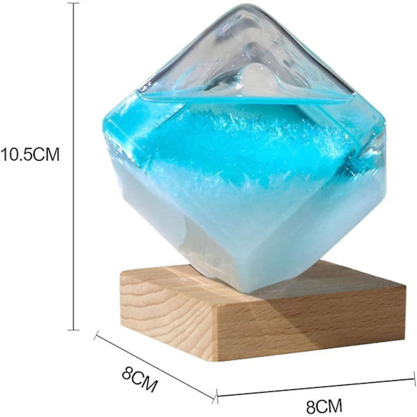 Väderprognos Glas Stormigt Glas Kubform Glas Väderstation Barometer Kristallflaska Hem