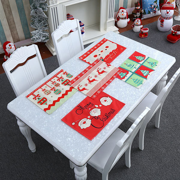Fem Nya Jul Hem Inredningsartiklar Restaurang Hotell Bord Mat Fest Fest Arrangemang för äldre 28 * 42cm