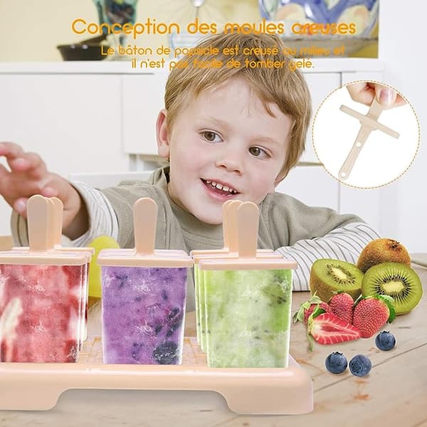 9 isforme med pinde, BPA-fri silikone ispindeforme, genanvendelige DIY ispindeforme.