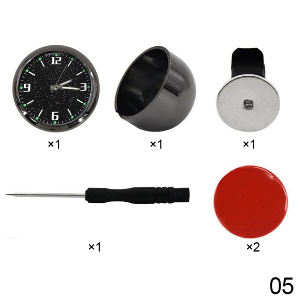 Självlysande automatisk mätklocka Mini billuftventil Vattentät kvartsklocka med watch Luftutlopp Klocka för styling av biltillbehör