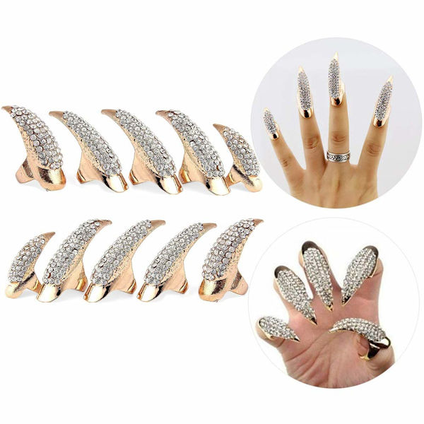 10 kpl Sormuskynsi - Halloween-asu Alloy Rhinestone Liioiteltu B