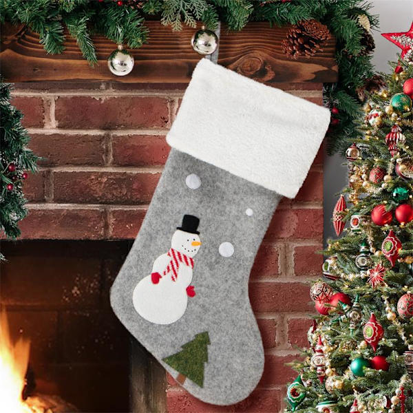 Christmas Snowman Socks Presentpåse Juldekorationer Godispåse