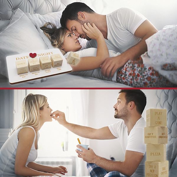 Date Night Terning, Morsomt Par Terningespill, Bærbar Par Tre Terningesett For Voksne Kvinner Menn Mann Kjæreste Kjæreste Jul Valentinsdag