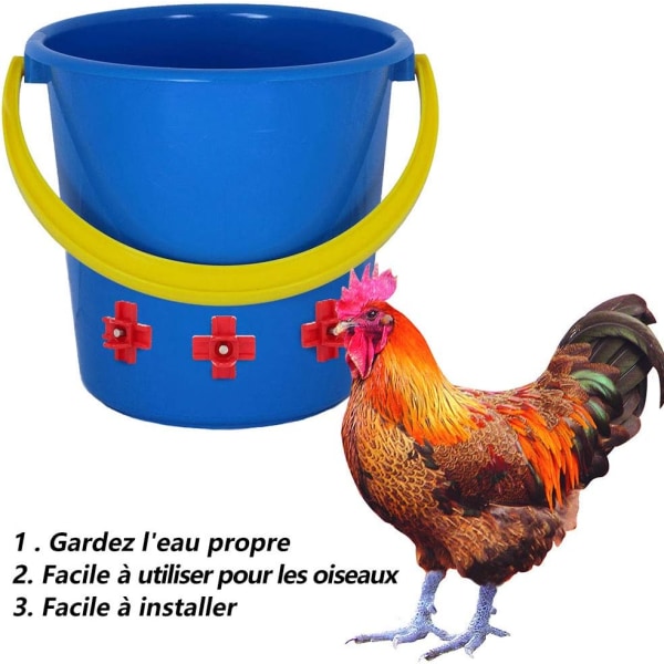 12 st kycklingdrickare, hönsmatare med vattennipplar, automatisk fjäderfätillbehör, horisontell sidomonterad ankavattendispenser för rentvattendrickare
