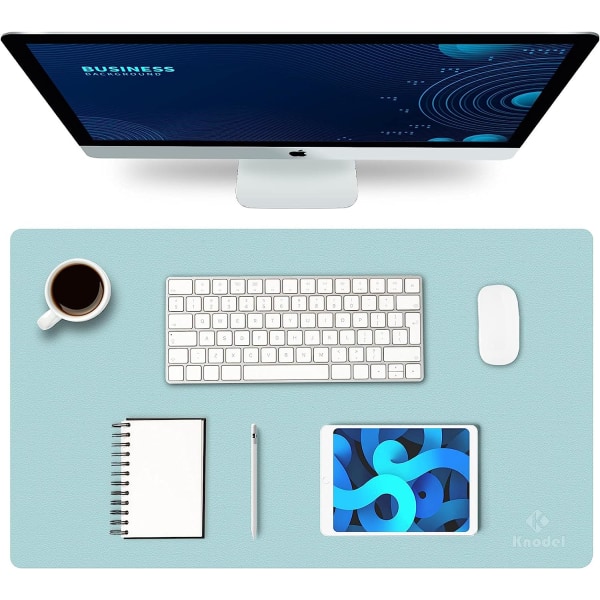 Skrivbordsmatta, Skrivbordsmatta, Skrivbordsmatta 35cm x 60cm, Laptopmatta, Skrivbordsmatta för kontor och hem, Dubbelsidig (Ljusblå)