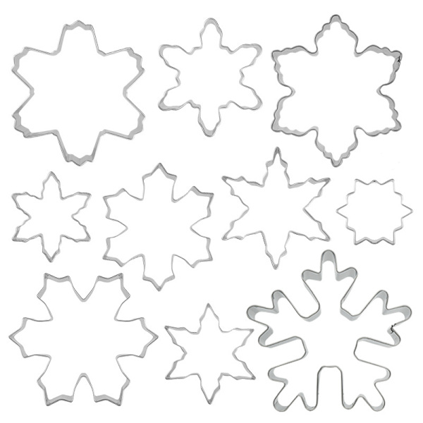 Christmas Snow Collection Vinter Cookie Cutter Die 10st Omelett Form Set Rostfritt Stål