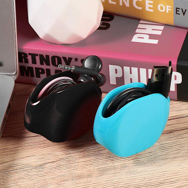 2 Pakke Automatisk Rull Øretelefon Kabel Snelle Vikle Hodetelefon Ledning Organizer For Usb Kabler, Hodetelefon Kabel (blå)