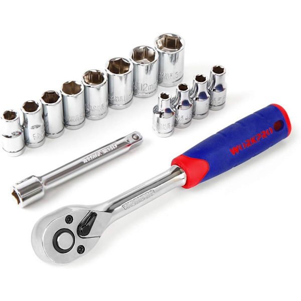 1/4" set med 72 tänder och Cr-V-hylsor 14 delar
