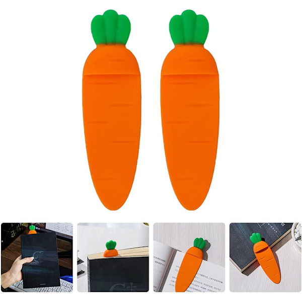 2 kpl Porkkana Kirjanmerkki Silikoni Kirjanmerkki 3D Opiskelijoiden Kirjanmerkki Lukukirjan Merkit Lapsille Opiskelijoille Pojille ja Tytöille Syntymäpäiväjuhlapalvelukset