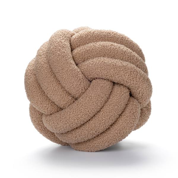 Handvävd knuten bollkudde, rullkudde i lamm sammet, soffkudde, sfärisk kudde i vardagsrummet, nackstöd (1 stycke, diameter 22 cm, slumpmässig färg)