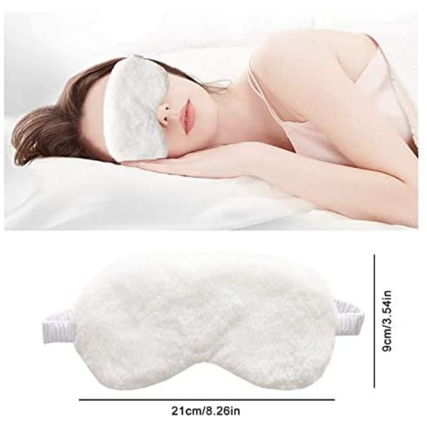 2-pack ny konstpälsögonmask Mjuk Slät Plysch Satin Nap Cover Sova ögonbindel (Gråvit)