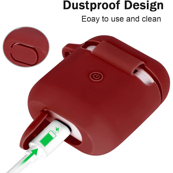 Airpods Case Cover Kompatibel för AirPods 2 & 1, AirPods 2 & 1 Case Cover [Synlig LED - indikator] [Stöder trådlös laddning