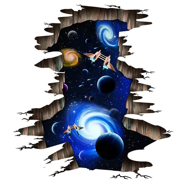 3D Interstellär Rymd Golvdekal, Hängbro Väggdekal