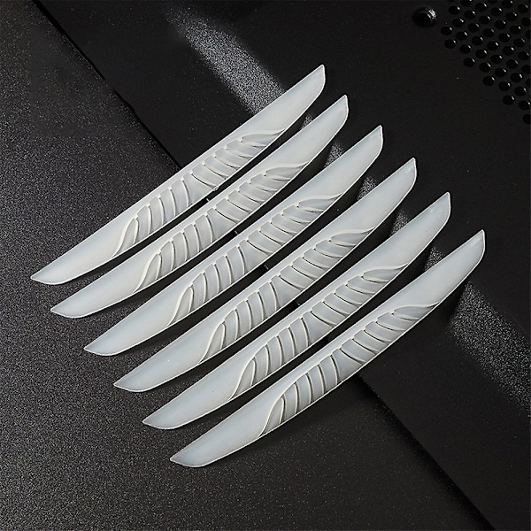1 set med 6-pack svart anti-kollisionslapp Stötfångarskyddsremsa anti-scratch Stötfångarskydd Trim Universal för bilar Suv pickup (vit)