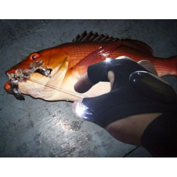 2st USB uppladdningsbar led ficklampa självlysande fiskehandskar andningsbara utomhusbelysningshandskar fingerljushandskar