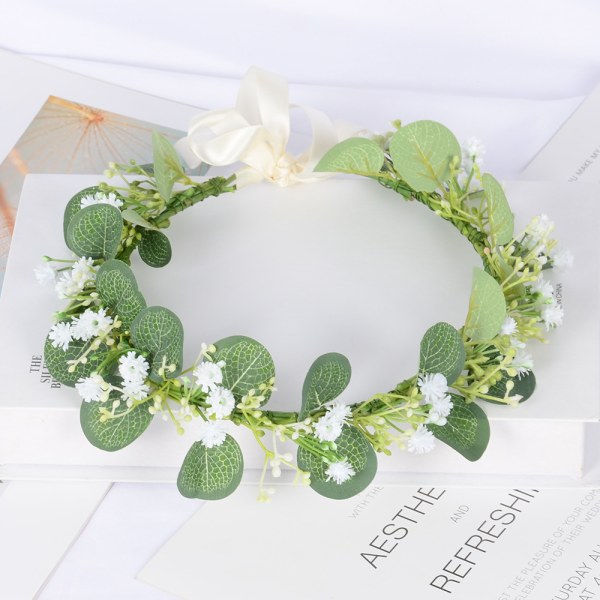 Handgjorda Justerbar Blomma Brudkrans Simulering Blomma Huvudbonader Handgjorda Håraccessoarer Bröllopssmycken
