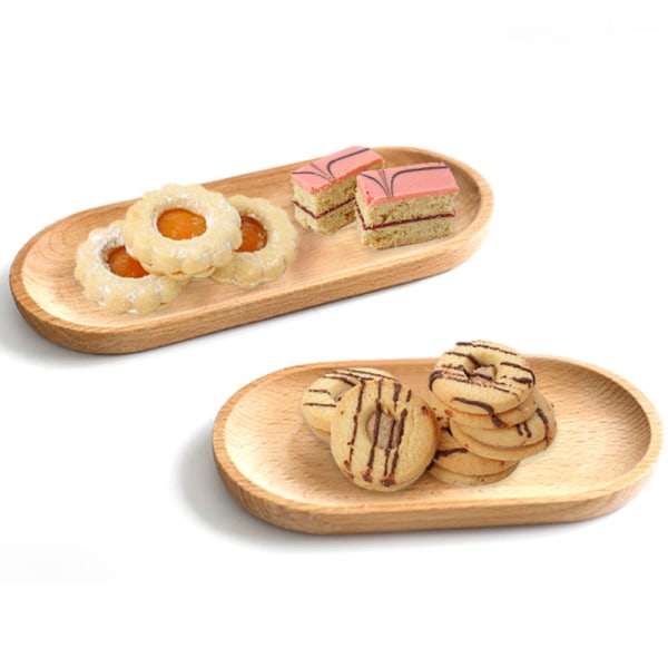 2-delad japansk tallrik servisbricka bokträ tallrik bricka mini massivt trä dessert tårtfat middagstallrik fruktfat