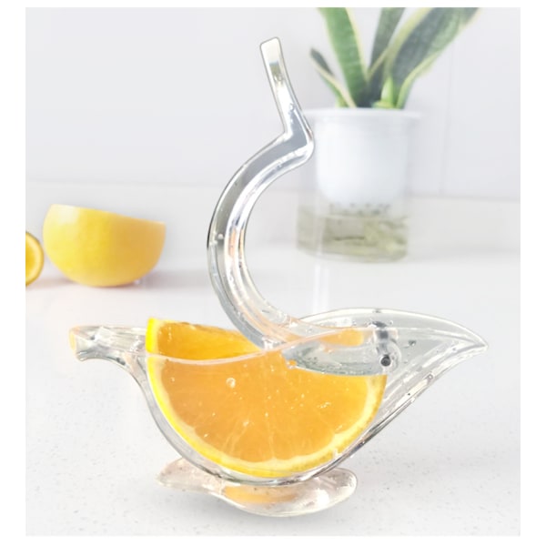 Bird Lemon Wedge Squeezer，Klar färg Fågelformad Akryl Hand Citron Saftcentrifug