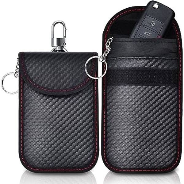 Set med 2 Mini Bärbar Anti RFID case, Anti RFID bilnyckelfodral, RFID case för nyckellös bilnyckel, Stöldskydd Anti Hacking av