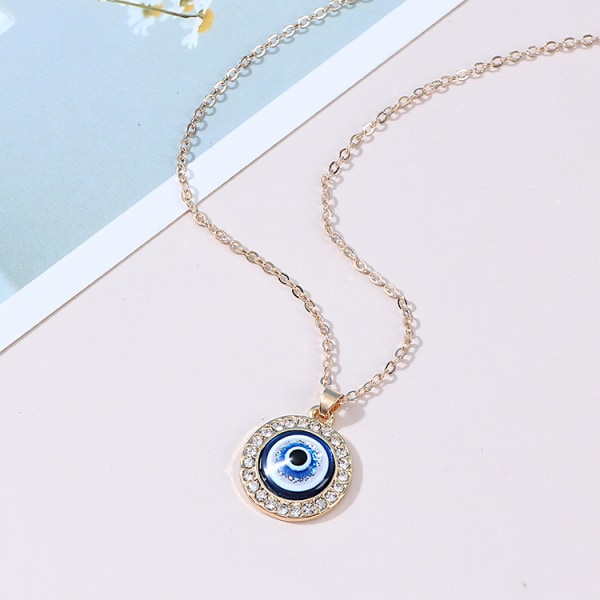 Evil Eye - Med Strass, Guldhalsband