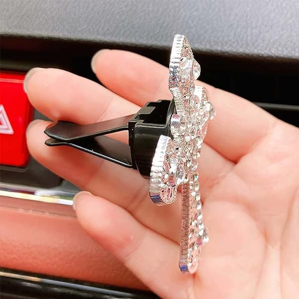 2-pak Bil Luftventil Charms, Krystal Bil Diffuser Ventil Clip, Rhinestone Olie Diffuser Ventil Clip, Bil Luftfriskere til Kvinder, Bil Tilbehør til Kvinder
