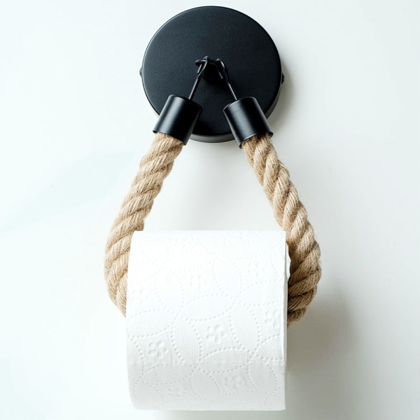 Toalettpappershållare garn, toalettpappershållare för toalettpappershållare svart