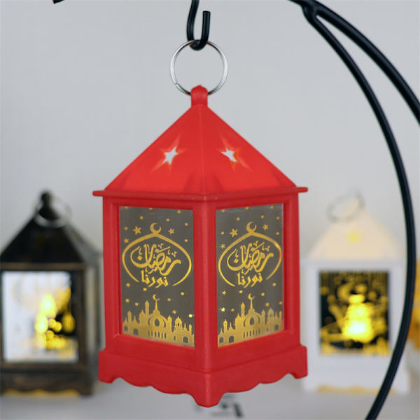 2-Pack Ramadan-lyktor - Ramadan-dekorationer för hemmet 2024 - Ramadan-presenter till barn - Ramadan-dekorationer för utomhus & Eid-dekorationer red