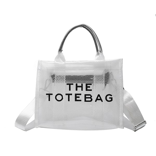 Ny transparent crossbody väska kvinnligt mode tidvatten stor kapacitet axel  Tote väska white on black