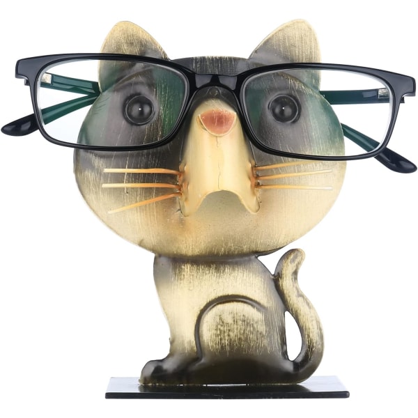 Kattformad glasögonbåge Original glasögonhållare Handskuren järnglasögonhållare Glasögon Vila Skrivbordstillbehör Användbara prylar Roliga presenter Jul